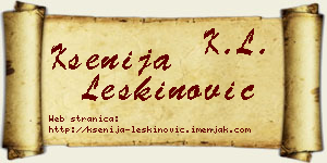 Ksenija Leškinović vizit kartica